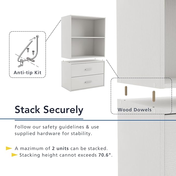 Homes: Inside + Out Apexa 3-Tier Stackable Wood Bookcase - Image 4
