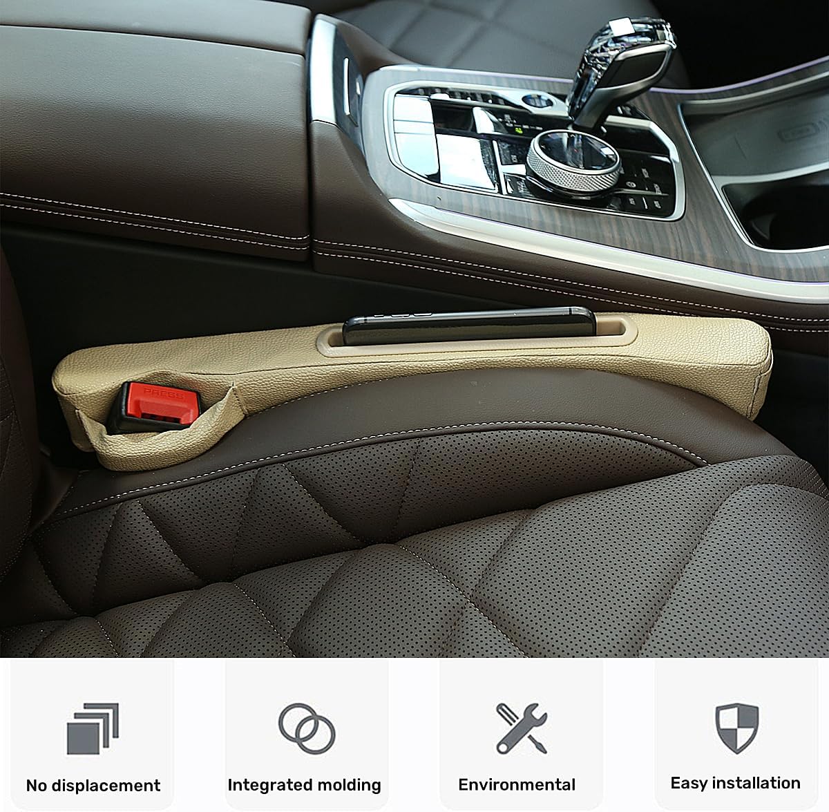 2 Pack Car Seat Gap Filler Organizer for Driver Side and Passenger