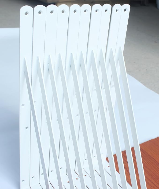 8 Pack L20 x H 12" White Heavy Duty Shelf Brackets - Image 4