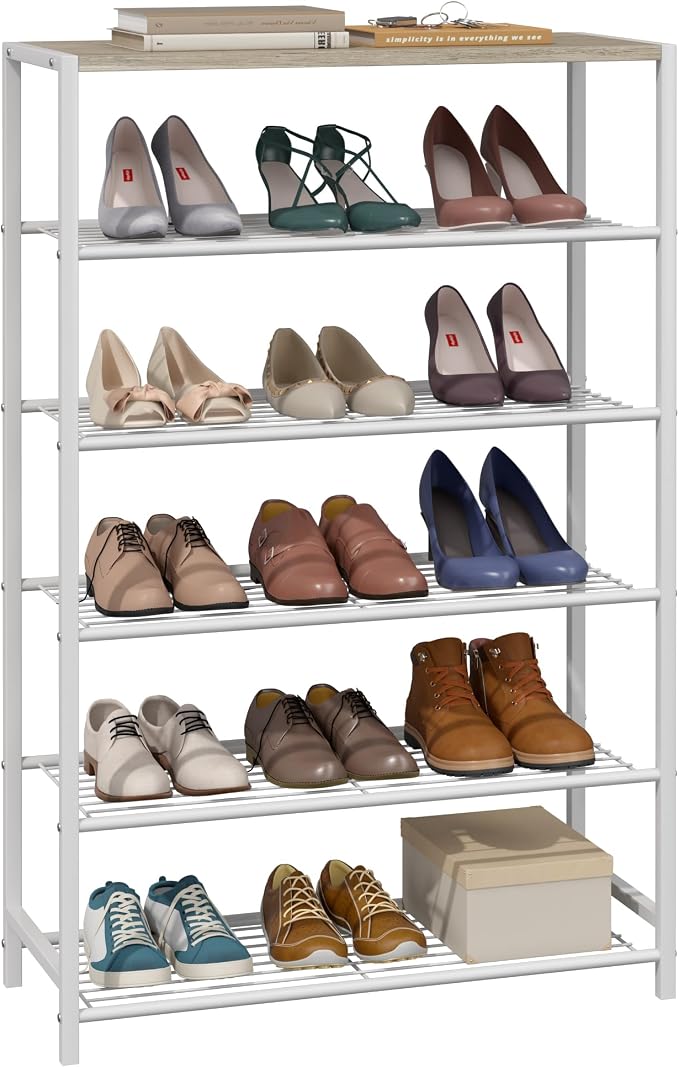 Yusong Shoe Rack Organizer, 6 Tier Industrial Shoe Storage Shelf, Narrow Sturdy by Yusong