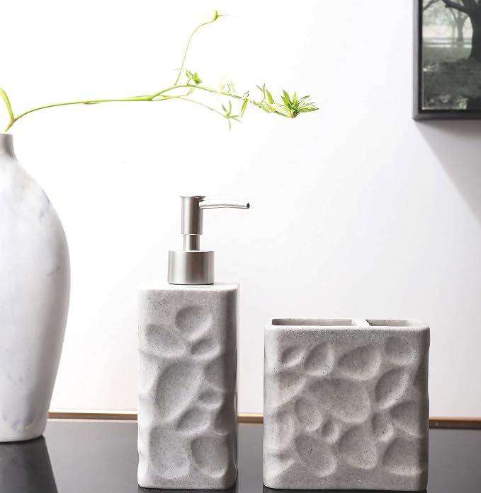 Hymmah Bathroom Accessories Set, Toothbrush Holder, Farmhouse Bathroom Decor - Image 3