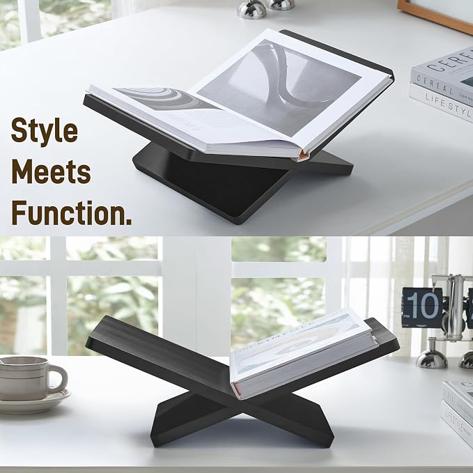 Solid Wooden Book Stand for Desktop Display & Reading –15.7" x 9.4" x 5.7” - Image 5