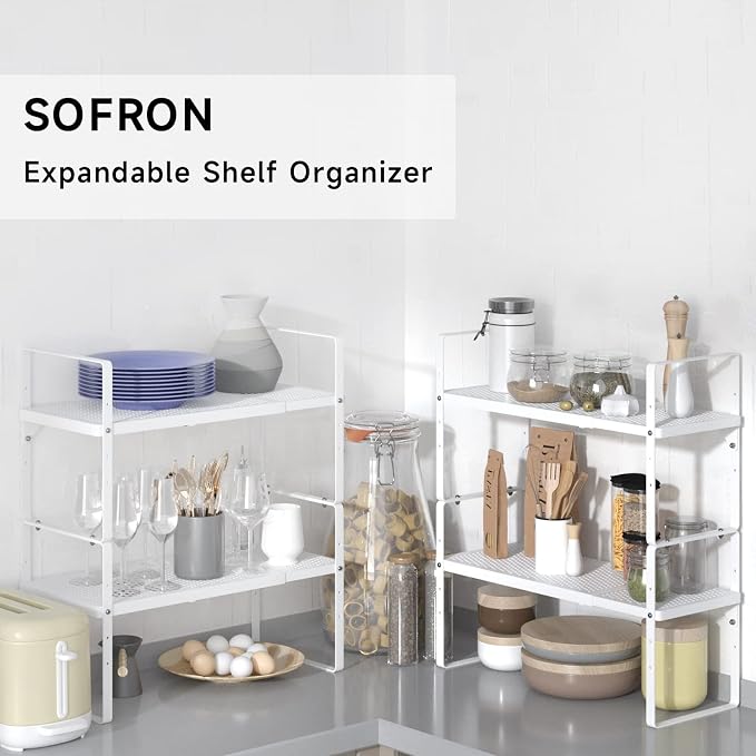 Expandable Cabinet Storage Shelf Stackable Organizer Rack - Image 5
