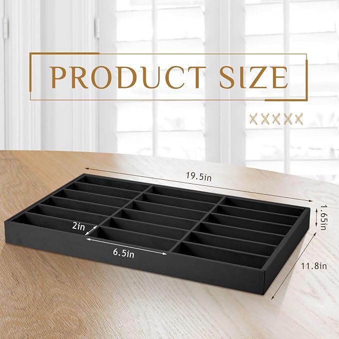 Amylove 2 Pcs Sunglass Organizer Trays Glasses Stackable Jewelry Trays Sunglass - Image 2