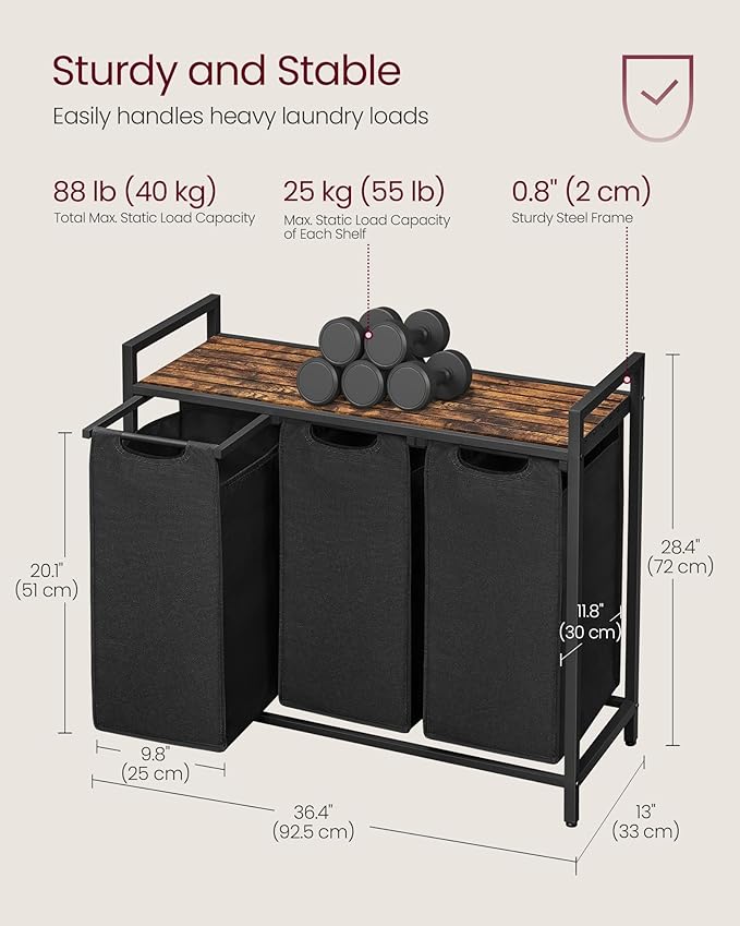 VASAGLE Laundry Hamper, Laundry Basket, Laundry Sorter - Image 7