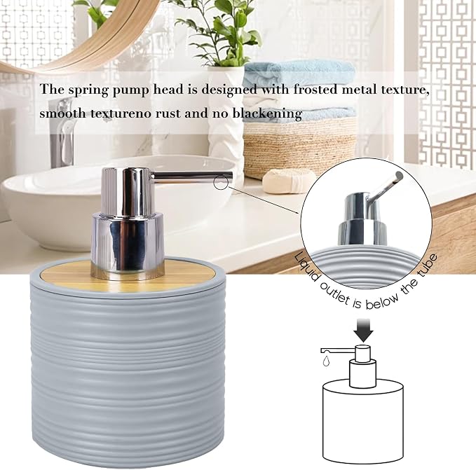 CERBIOR Bathroom Accessories Set 6 Piece Bamboo Bath Ensemble Includes Soap - Image 3