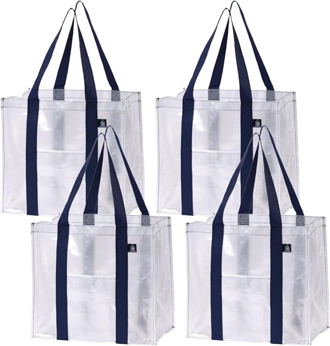 VENO 4 Pack Reusable Grocery Bags, Heavy-Duty Shopping Bags by Veno