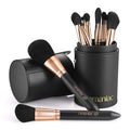 OMANIAC Makeup Brush Set Professional, 12 Pearlescent Wood Handle Makeup Brushes by OMANIAC