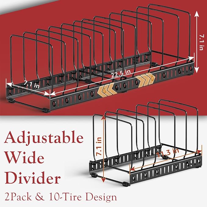2PACK Cutting Board Organizer, Adjustable Divider Cutting Board Holder - Image 4