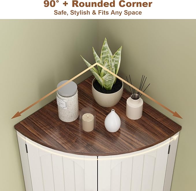 Tall Corner Cabinet, 64.7" Corner Storage Cabinet - Image 5