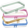 Hoolerry 4 Pcs Hard Clear Zipper Case Makeup Bags Plastic Pencil Pouch by Hoolerry