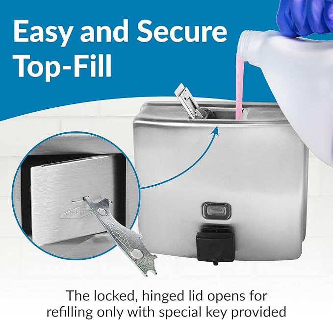 Bobrick Wall-Mounted Liquid Soap Dispenser, Satin-Finish Stainless Steel - Image 5