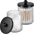 Amolliar Qtip Holder Dispenser, Clear Glass Apothecary Jars