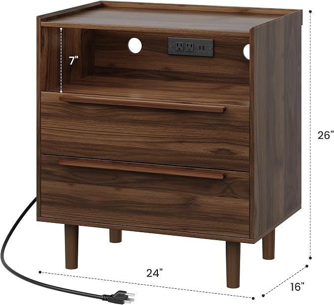 Mid-Century Modern Nightstands Set of 2 - Image 2