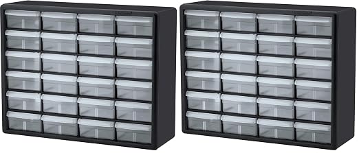 Akro-Mils 24-Drawer Plastic Storage Cabinet | 20" W x 6" D x 16" H | Black | by Akro-Mils