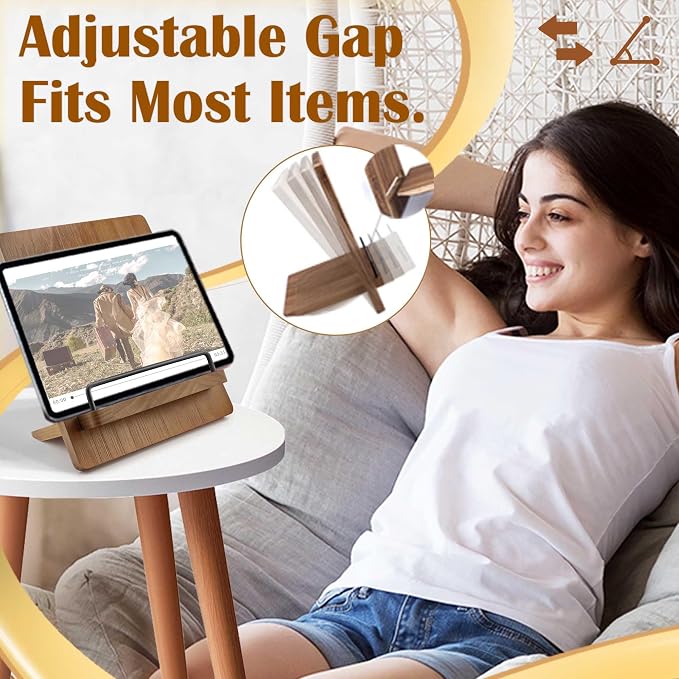 Wood Cookbook Stand Cookbook Holder: Kitchen Adjustable Cookbook Holder Recipe - Image 6