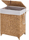 Laundry Hamper with Lid and Removable Liner Bag, Handwoven Natural Hyacinth by LGENHOOMHandwovenNaturalWaterHyacinthBasket