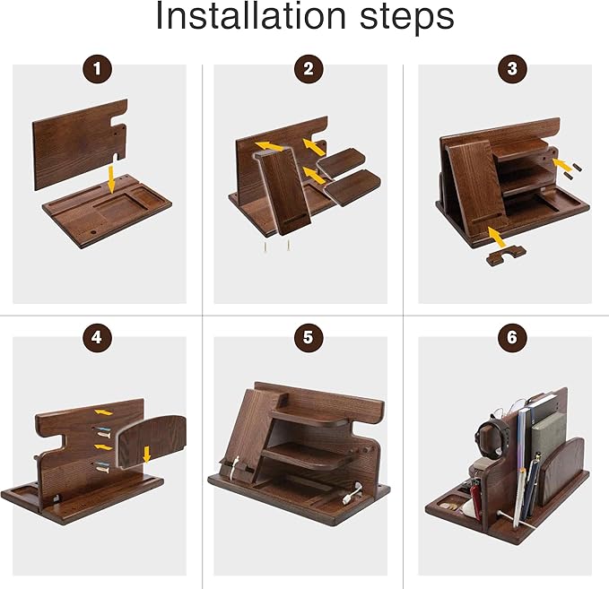 Gifts for Men Christmas, Wood Phone Docking Station, Mens Gifts for Birthday or - Image 3