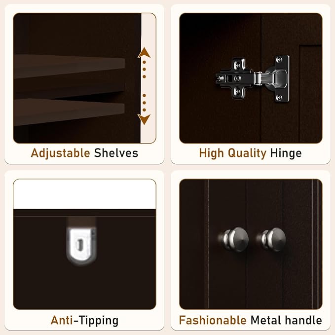 Over The Toilet Storage Cabinet, Behind Toilet Bathroom Organizer - Image 5