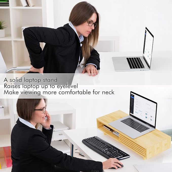 Zri Bamboo Computer Monitor Stand - Image 7