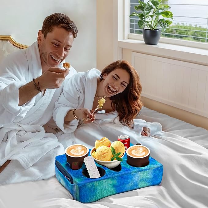 Couch Cup Holder Pillow, 5 Hole Couch Drink Holder! Keep Drinks Hand Side and - Image 4
