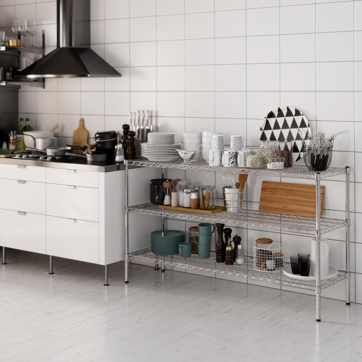 18" Deep x 60" Wide x 34" Height Wire Shelving Kit | 3-Tier | NSF