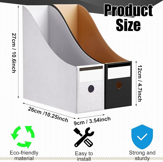 Thenshop 24 Pcs Cardboard Magazine File Holders Magazine Book Bin Box - Image 2
