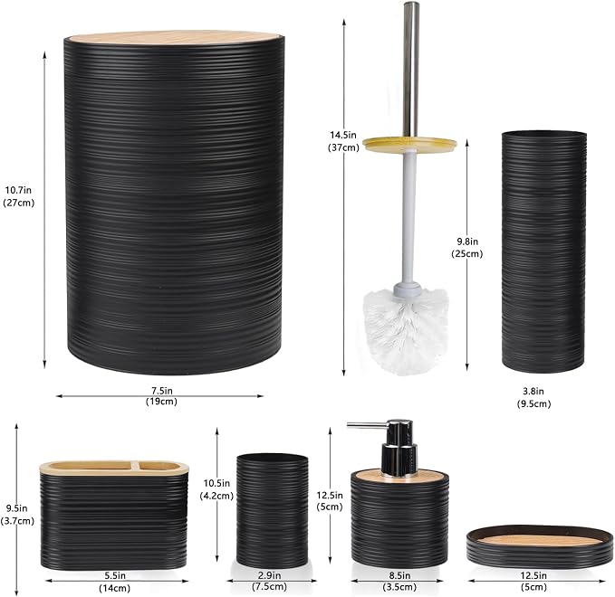 CERBIOR Bathroom Accessories Set Bath Ensemble Includes Soap Dispenser - Image 2