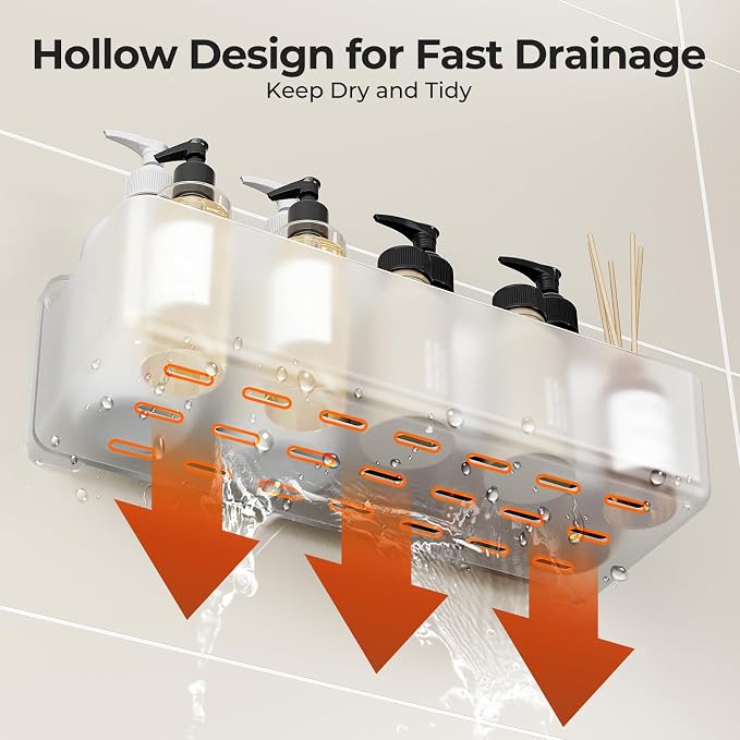 Orimade Shower Caddy 4-Pack, No-Drill Adhesive Shelves - Image 5