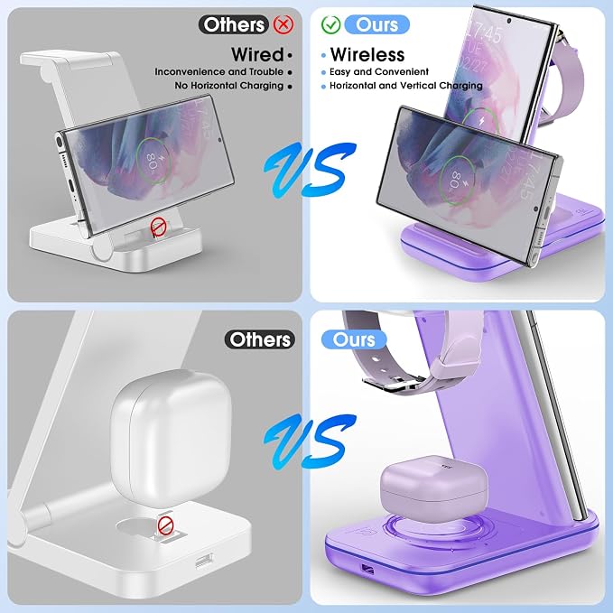 Wireless Charging Station for Samsung/Android, Fast Wireless Watch Charger - Image 9