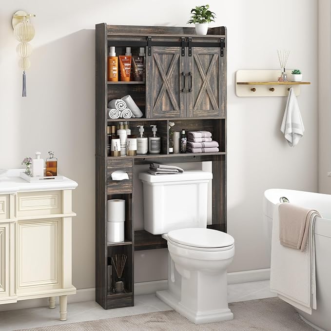 Vabches Over The Toilet Storage Cabinet, Farmhouse Storage Cabinet Over Toilet - Image 4