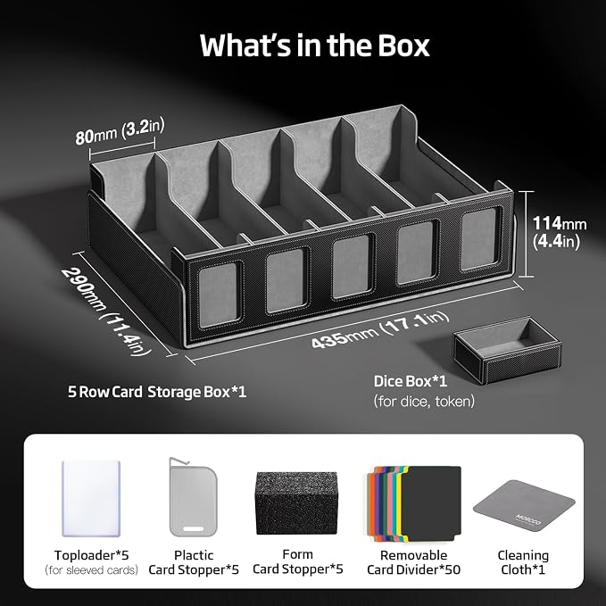 Trading Card Storage Box 5-Row 3900+ Capacity, TCG MTG Card Case - Image 7