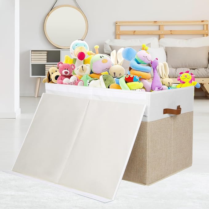 Large Toy Storage Box with Lid, Sturdy Toys Storage Chest Bin Organizer Basket - Image 5