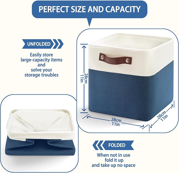 Foldable Storage Cubes 11x11 Inch, Collapsible Storage Basket - Image 3