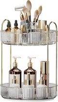 360° Rotating Makeup Organizer, Large-Capacity Skincare Make Up Storage 2 Tier by Oifecsie