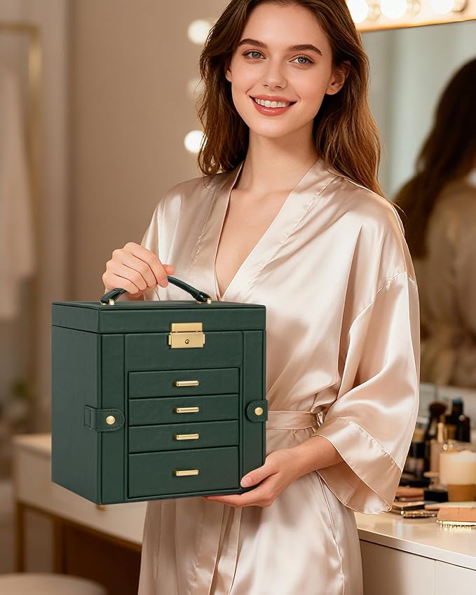 TORIBIO Jewelry Box for Women, Leather Jewelry Organizer - Image 8