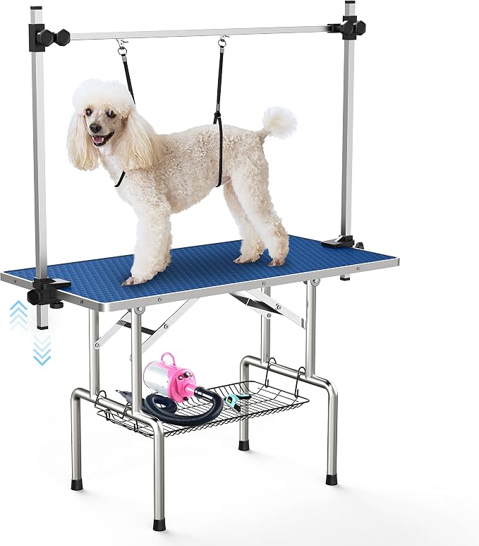 Lyromix 46''Large Dog Grooming Table, Adjustable Cat Drying Desktop by Lyromix
