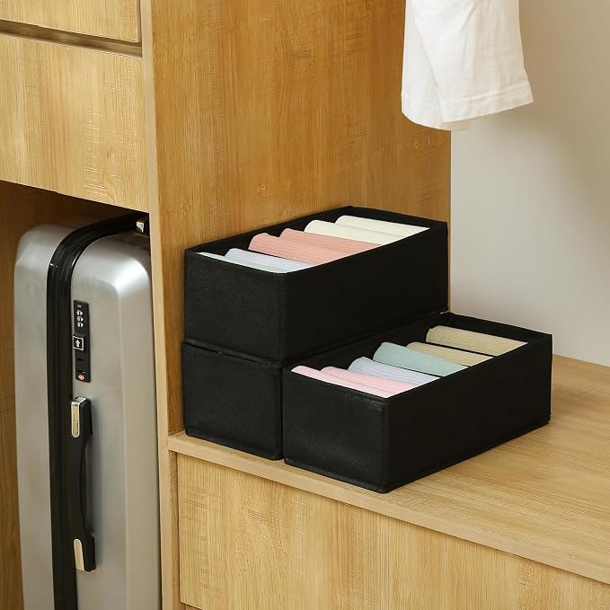 Qozary 3 Pack Sock Underwear Drawer Organizer Dividers, Non-Woven Fabric - Image 5