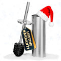 Stylish Stainless Steel Toilet Brush and Holder Set by Novsix