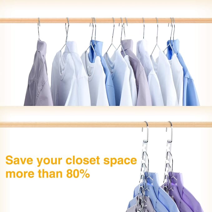 HOUSE DAY Space Saving Hangers for Clothes 20 Pack, Heavy Duty Hanger Organizer - Image 4
