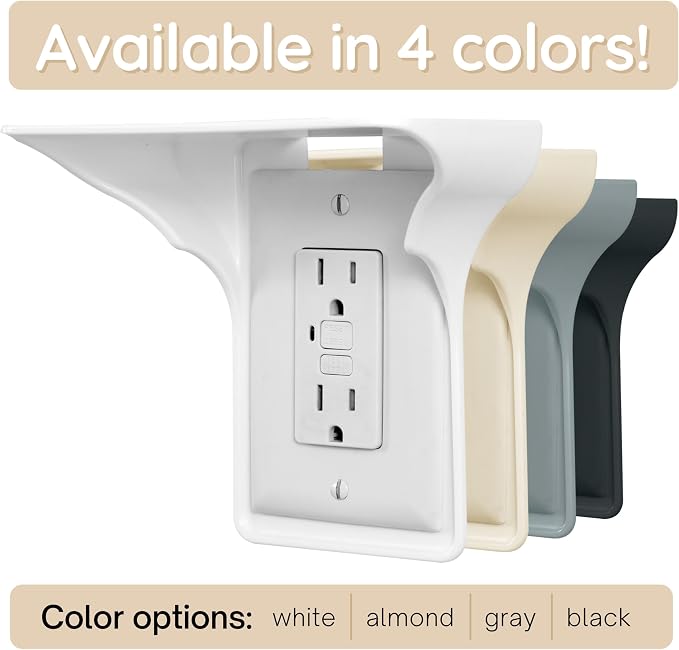 BeraTek Power Perch Wall Outlet Shelf | Declutter & Reclaim Counter Space | - Image 8