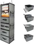 6-Tier Hanging Shelves with 5 Drawers & 3 Side Pocket, Durable Fabric Hanging by Folzaelar