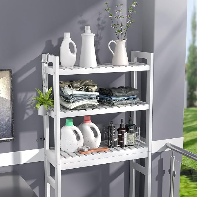 Homykic Over The Toilet Storage, Bamboo Over Toilet Bathroom Organizer Rack - Image 6