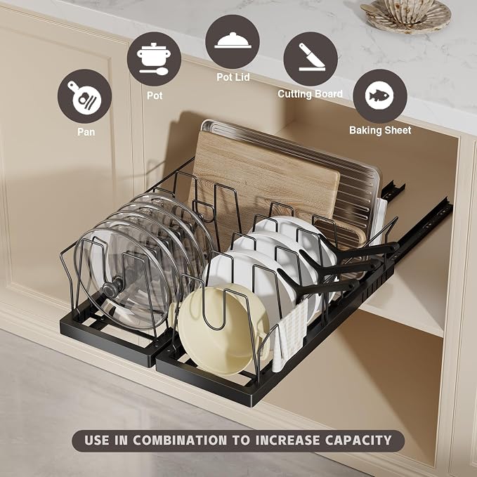 2 Pack Pots and Pans Organizer Under Cabinet - Image 2