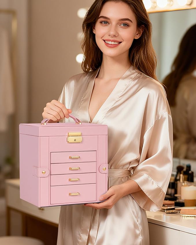 TORIBIO Jewelry Box for Women, Leather Jewelry Organizer - Image 8