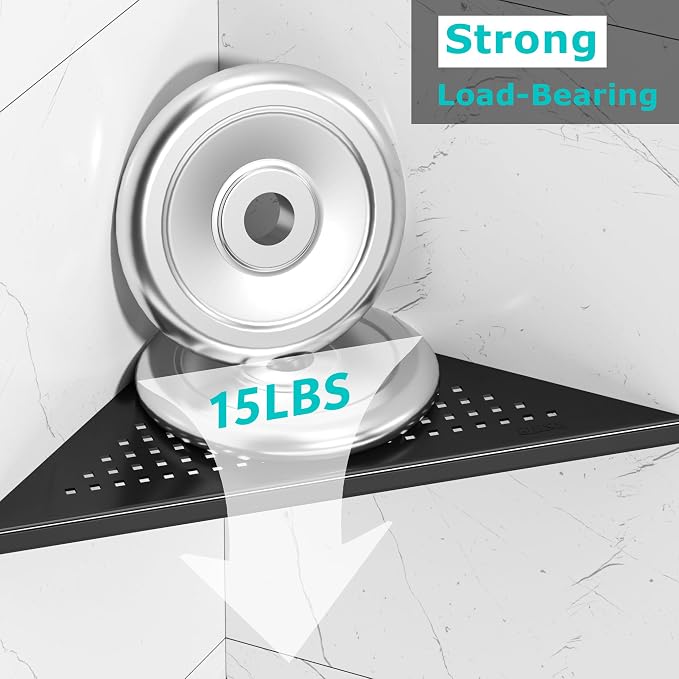 Bathroom Corner Shelf, Recessed 10" Shower Shelf Caddy, SUS304 Stainless Steel - Image 6