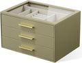 Jewelry Box Organizer Case for Women: 3-Layer Jewelry Storage Case by pickpiff