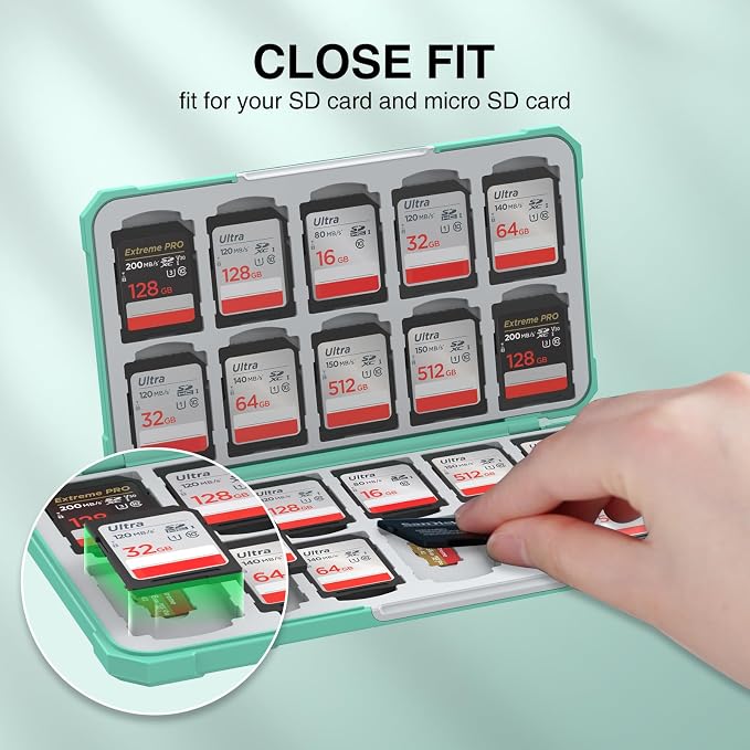 HEIYING Memory Card Case for SD/TF Cards, Portable SD Card Holder Storage Case - Image 3