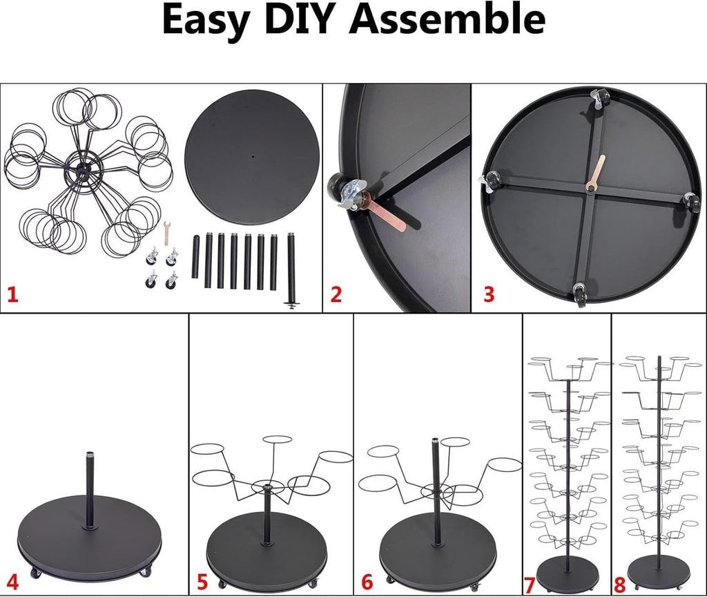 Hat Rack Stand 30-Hooks, Hat Display Stand Metal