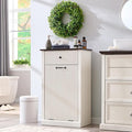 Modern Tilt-Out Laundry Hamper Cabinet, 10 Gallon Fluted Trash Can Cabinet by IFBUYFarmhouseFurniture